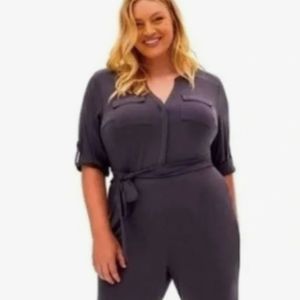 TORRID Grey Harper Elbow Sleeve Jumpsuit Sz 1 or 14/16 NWT Never Worn!